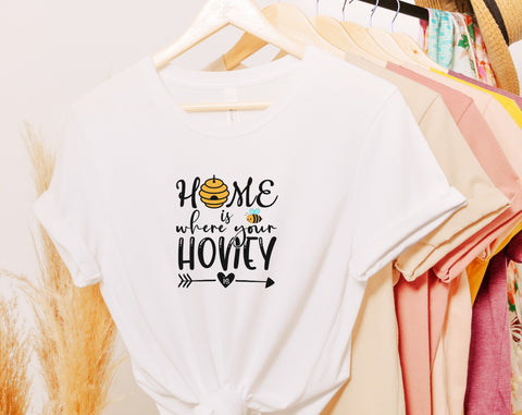 Bee Quotes SVG Bundle, 6 Designs, Bee Kind SVG, Bee Happy SVG, Farm Fresh Honey SVG, She Works Hard For The Honey SVG SVG HappyDesignStudio 