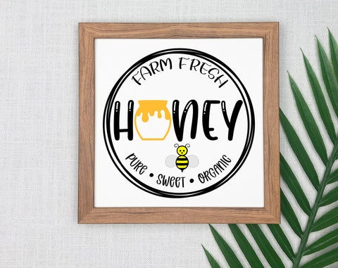 Bee Quotes SVG Bundle, 6 Designs, Bee Kind SVG, Bee Happy SVG, Farm Fresh Honey SVG, She Works Hard For The Honey SVG SVG HappyDesignStudio 