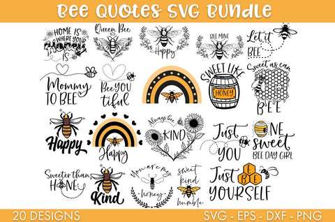 Bee Quotes SVG Bundle Cut file PNG SVG Freeling Design House 