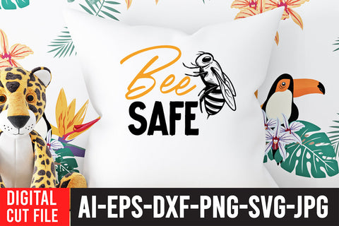 Bee Safe SVG Cut File , Funny Bee SVG Quotes SVG BlackCatsMedia 