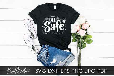 Bee Safe SVG file for cutting machines - Cricut Silhouette, Sublimation Design Bee Pun SVG Be Safe cutting file Buzz Bumble Bee cut file SVG RoseMartiniDesigns 