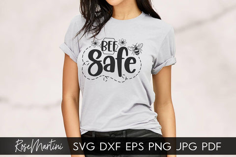 Bee Safe SVG file for cutting machines - Cricut Silhouette, Sublimation Design Bee Pun SVG Be Safe cutting file Buzz Bumble Bee cut file SVG RoseMartiniDesigns 