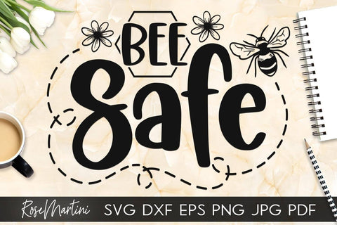 Bee Safe SVG file for cutting machines - Cricut Silhouette, Sublimation Design Bee Pun SVG Be Safe cutting file Buzz Bumble Bee cut file SVG RoseMartiniDesigns 