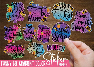 Bee Stickers Pack | Save The Bees Sticker | Honey & Bee Stickers Bundle | Bee Kind Sticker | Laptop Stickers | Water Bottle Stickers PNG SVG designstore 