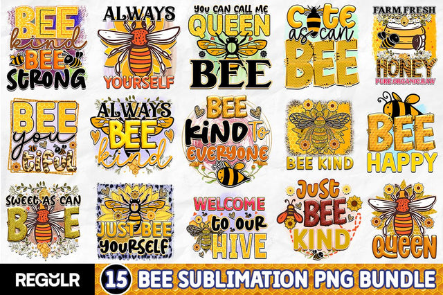 Bee Sublimation Bundle SVG Regulrcrative 
