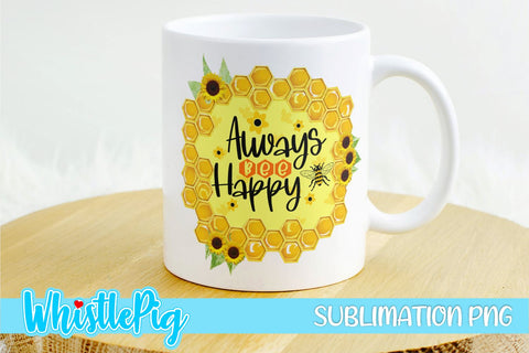 Bee Sublimation Mini Bundle Cute Bee Honey Bee Sublimation Sublimation Whistlepig Designs 