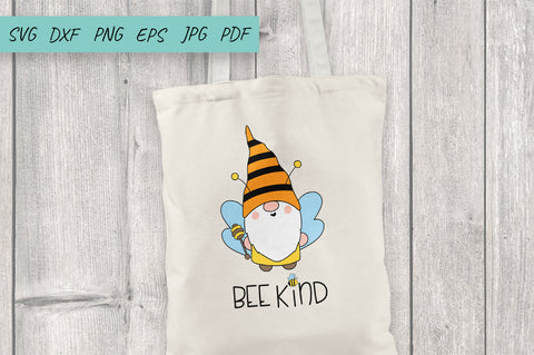 Bee SVG, Bee Kind Bumble Bee Gnome, Farmhouse, Summer gnome SVG Irina Ostapenko 