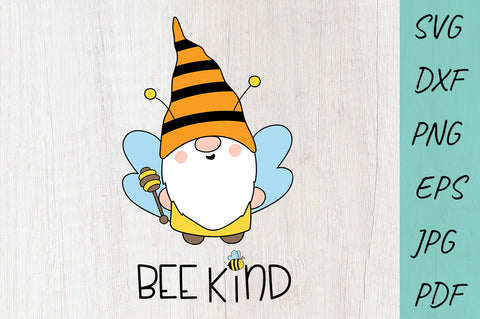 Bee SVG, Bee Kind Bumble Bee Gnome, Farmhouse, Summer gnome SVG Irina Ostapenko 