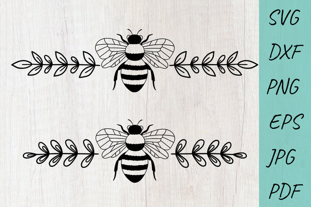 Bee SVG, Bee monogram wreath, Text divider set SVG Irina Ostapenko 