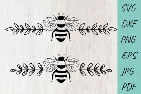 Bee SVG, Bee monogram wreath, Text divider set SVG Irina Ostapenko 