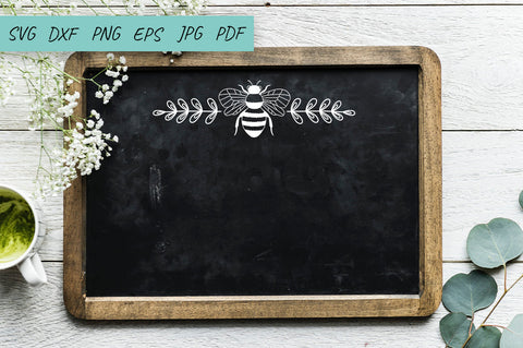 Bee SVG, Bee monogram wreath, Text divider set SVG Irina Ostapenko 