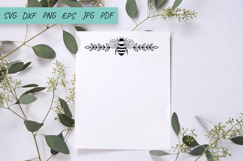 Bee SVG, Bee monogram wreath, Text divider set SVG Irina Ostapenko 