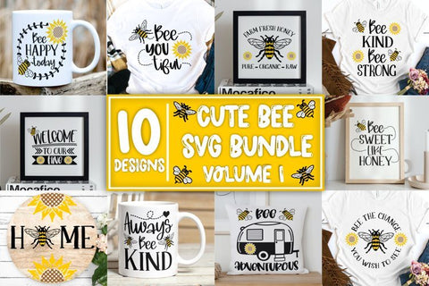 Bee SVG Bumble Bee SVG Honey Bee SVG Mini Bundle Vol 1 SVG Whistlepig Designs 