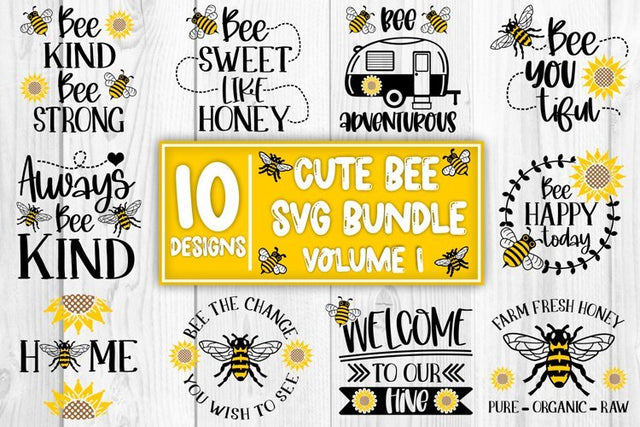 Bee SVG Bumble Bee SVG Honey Bee SVG Mini Bundle Vol 1 SVG Whistlepig Designs 