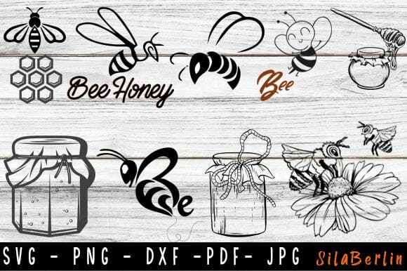 Bee Frame SVG, Circle Monogram Frame SVG - So Fontsy