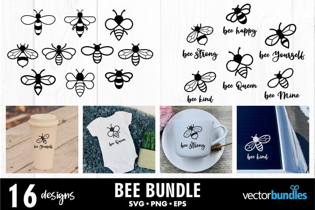Bee svg bundle SVG vectorbundles 