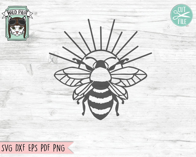 Bee SVG Cut File, Sun Bee SVG Cut File, Bee Clipart, Save the Bees svg File, Bee Kind svg, Bee Happy svg, Bee Kind Cut File, Honey Bee svg SVG Wild Pilot 