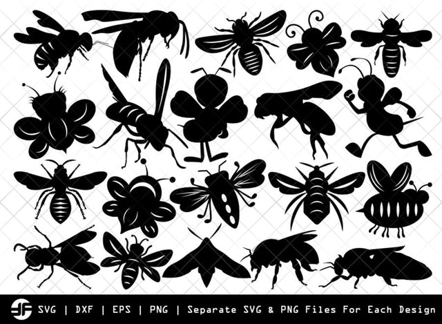 Bee SVG | Insect SVG | Silhouette Bundle | SVG Cut File SVG ETC Craft 