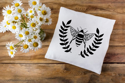 Bee SVG PNG DXF Modern Farmhouse Laurel Wreath Bee Kind SVG The Honey Company 