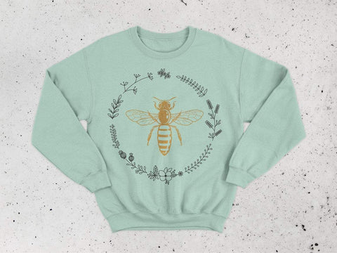 Bee svg, wreath svg, floral wreath svg, floral svg, flower svg, honey bee svg, summer svg, farm svg, farm clipart SVG CutLeafSvg 