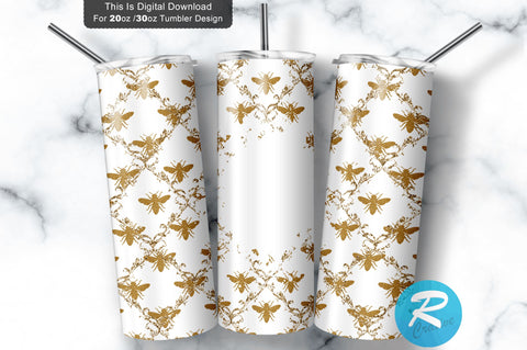 Bee tumble 20 oz / 30 oz Skinny Tumbler Sublimation Regulrcrative 