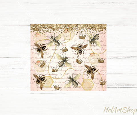 Bee Tumbler PNG Sublimation, Queen Bee SKINNY TUMBLER Png Sublimation _HelArtShop_ 