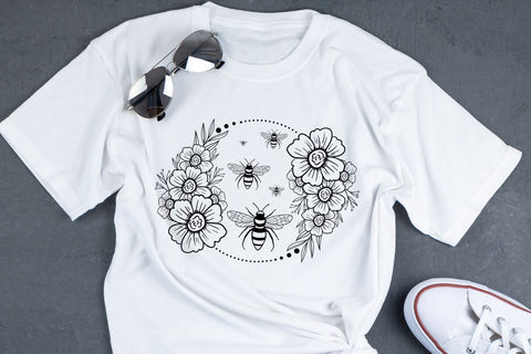 Bee With Flower SVG Bundle SVG Regulrcrative 