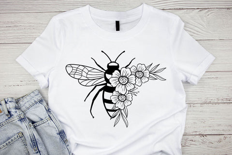 Bee With Flower SVG Bundle SVG Regulrcrative 