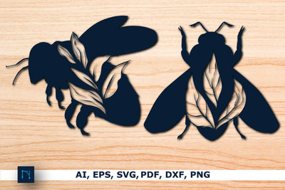 Bee with flower Wall Decor Bundle SVG MD JOYNAL ABDIN 