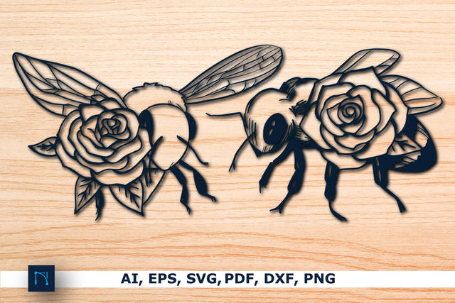 Bee with flower Wall Decor Bundle SVG MD JOYNAL ABDIN 