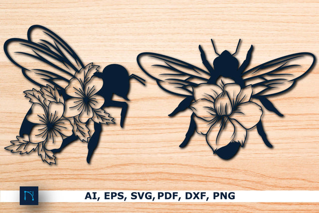 Bee with flower Wall Decor Bundle SVG MD JOYNAL ABDIN 