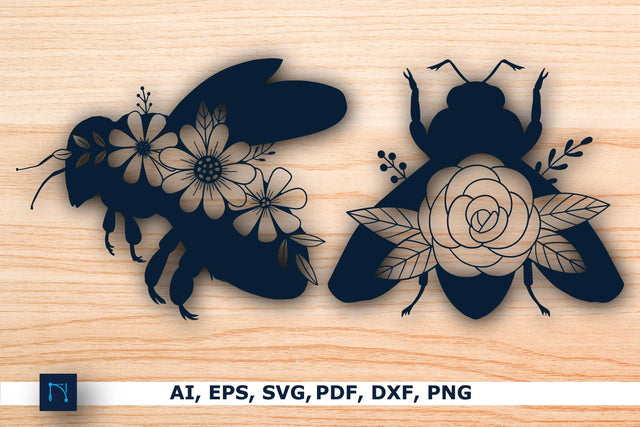 Bee with flower Wall Decor Bundle SVG MD JOYNAL ABDIN 