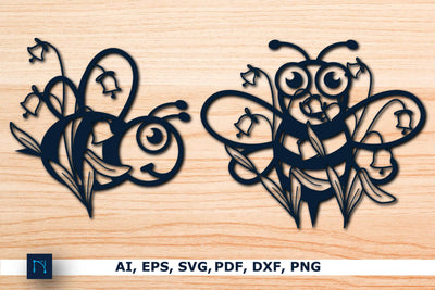 Bee with flower Wall Decor Bundle SVG MD JOYNAL ABDIN 