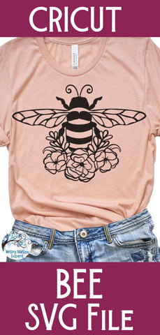 Bee with Flowers SVG SVG Wispy Willow Designs 