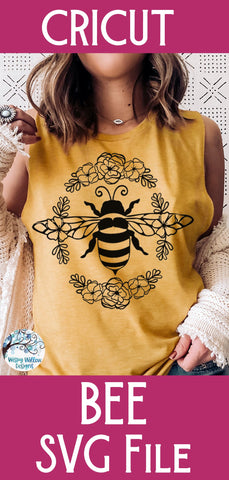 Bee with Flowers SVG SVG Wispy Willow Designs 