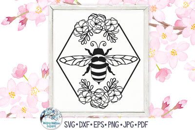 Bee with Flowers SVG SVG Wispy Willow Designs 