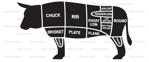 Beef cuts chart SVG TribaliumArtSF 