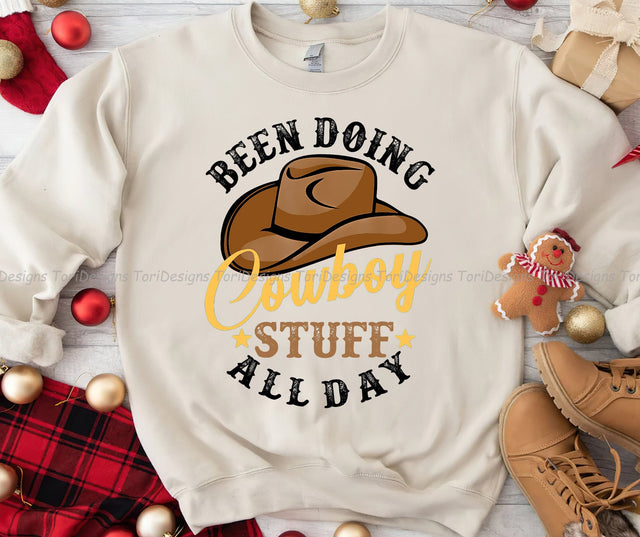 Been Doing Cowboy Stuff All Day Cowgirl Country Western PNG sublimation design Sublimation ToriDesigns 