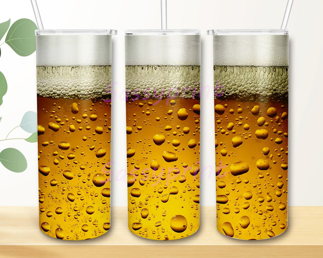 Beer 20oz Skinny Tumbler Straight & Tapered Sublimation or Waterslide Digital Design Full Tumbler Wrap PNG Sublimation sassyprint 
