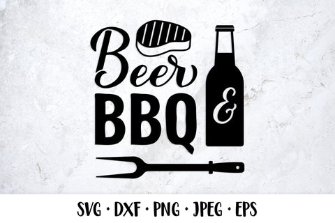 Beer and BBQ SVG. Grilling quote. Barbeque saying cut file SVG LaBelezoka 