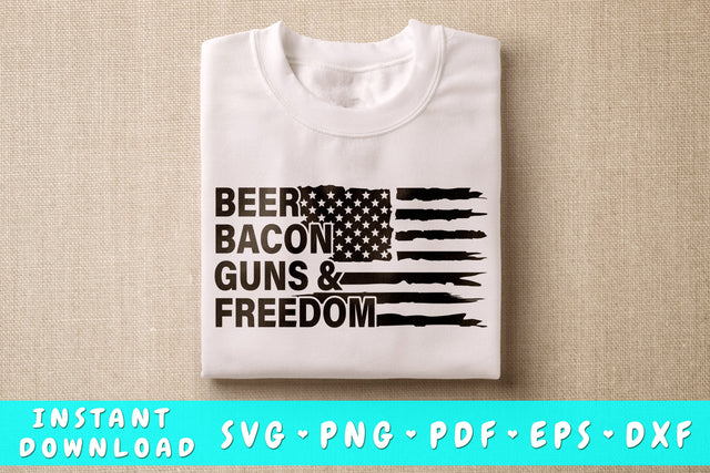 Beer Bacon Guns And Freedom SVG SVG HappyDesignStudio 