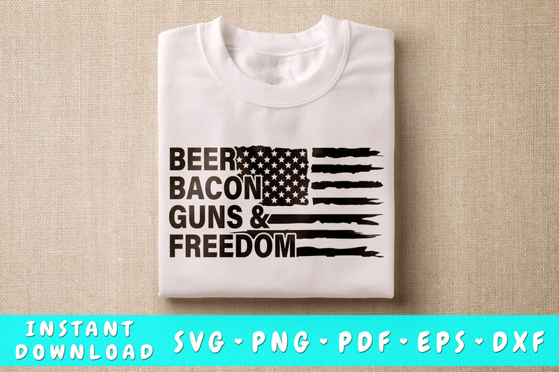 Beer Bacon Guns And Freedom SVG SVG HappyDesignStudio 