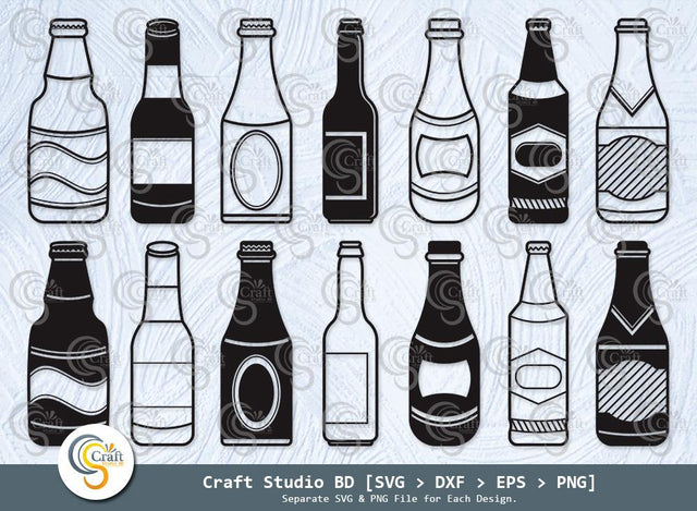 Beer Bottle Silhouette, Decorative Beers SVG, Beers Svg, Cheers Svg, Glass Bottle Svg, Bottle Svg, Beer Bottle SVG Bundle SVG ETC Craft 