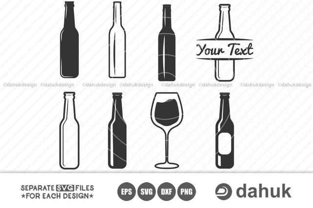 Beer Bottle svg | Beer Bottle Logo | Silhouette Clipart Cuttable Design SVG PNG DXF & eps Designs SVG dahukdesign 