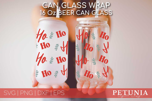 Beer Can Glass Wrap Christmas SVG | Christmas Glass Can Wrap SVG Petunia Digital Design 