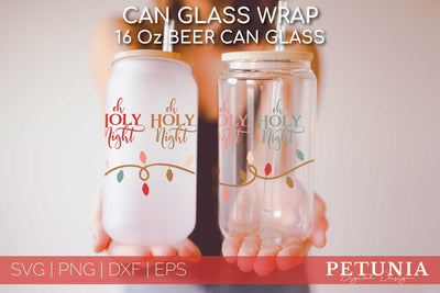 Beer Can Glass Wrap Christmas SVG | Christmas Glass Can Wrap SVG Petunia Digital Design 