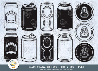 Beer Can Silhouette, Drink Can svg, Soda Pop Svg, Soda Can Svg, Aluminium Cans Svg, Alcohol Cans Svg, Pop Can Svg Bundle SVG ETC Craft 