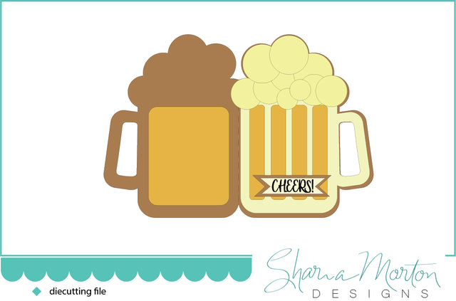 Beer Cheers Fathers Day card SVG cutting file SVG Sharia Morton Designs 