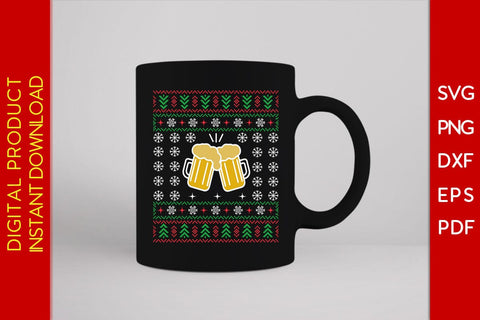 Beer Christmas Ugly Sweater Design SVG PNG EPS Cut File SVG Creativedesigntee 