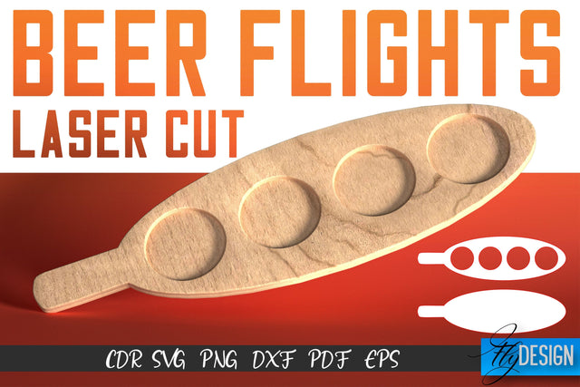 Beer Flights Laser Cut SVG | Beer Holder SVG Design | CNC Files SVG Fly Design 